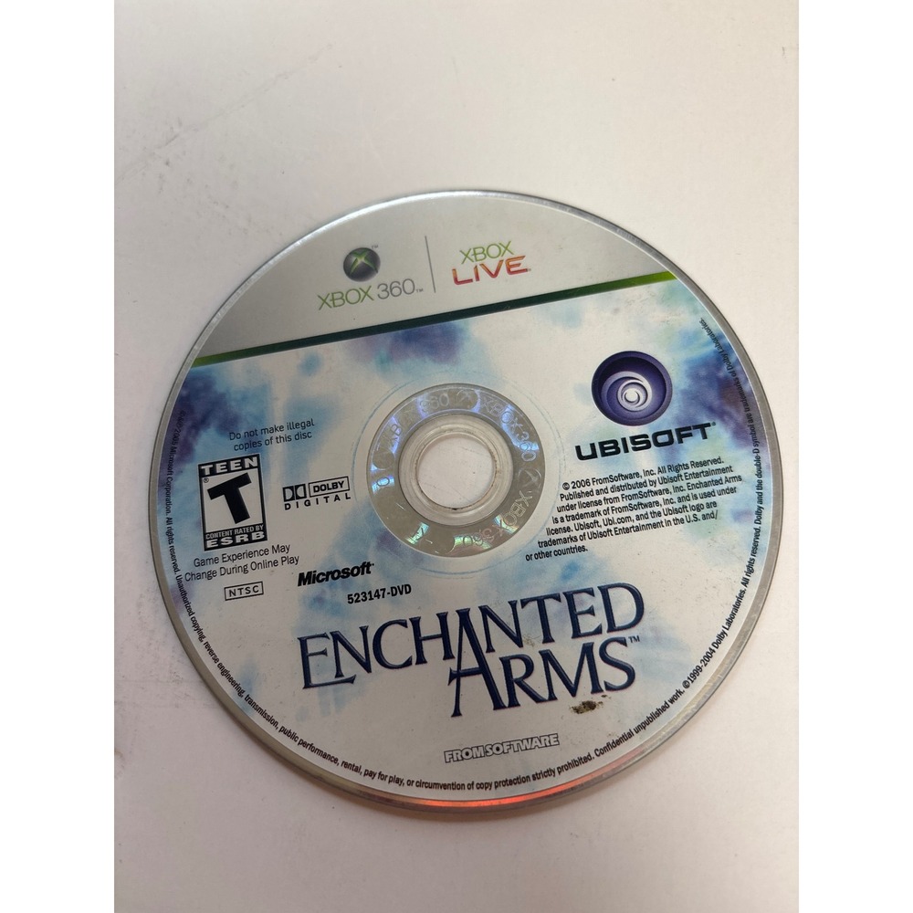 Enchanted Arms Microsoft Xbox 360 Ubisoft FromSoftware JRPG Disc Only NTSC 2006